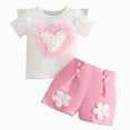 thumbnail image 1 of Leey-World Toddler Girls Clothes 1T 2T 3T 4T 5T Summer Outfits Baby Kids Sleeveless T-Shirt Tops & Shorts Sets(Pink,18-24 Months), 1 of 7