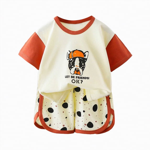 Leey-World Toddler Girls Summer Outfit Cotton Top and Shorts Clothing Set 2Pcs Summer Playwear Beach Outfits|Red,2-3 Years