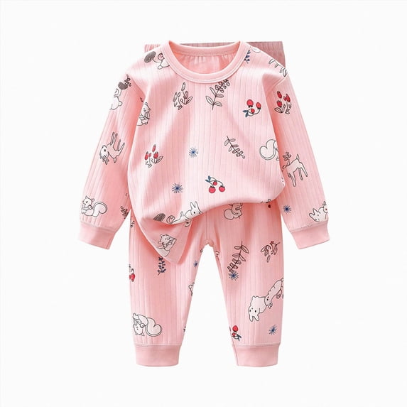 Leey-World Toddler Pajamas Girl 1t 2t 3t 4t 5t 6t Girls' 2-piece Snug-fit Cotton Matching Holiday Pajama Set, Soft & Cute for Kids
