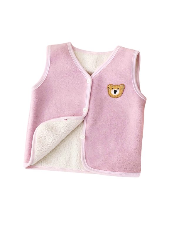 Toddler Swim Vest Girl Baby Cotton Warm Vests Unisex Infant to Toddler Padded Waistcoat(Purple,18-24 Months)