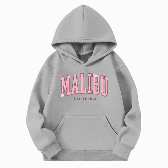 Leey-World Toddler Zip Up Jacket Girl's Preppy Letter Graphic Hoodie Hooded Long Sleeve Sweatshirts Cute Pullover Tops(Grey,11-12 Years)