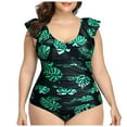 thumbnail image 1 of Leey-World Tummy Control Swimsuits for Women Slimming One Piece Bathing Suit Ruched Push up Padded Swimwear AG,XL, 1 of 5