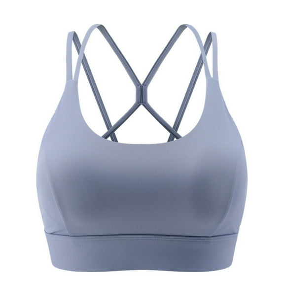 Leey-World Underoutfit Bras for Women Sports Bras for Women - Workout Bras for Women, Plus Size Sports Bra, Workout Tops for Women High Support Blue,L