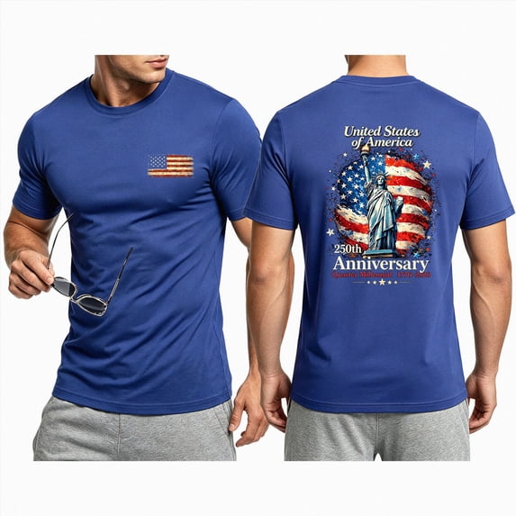 Leey-World Usa 250th Anniversary T Shirt Mens 1776 2026 250 Year Men Women Kids T-Shirt(Blue,2XL)