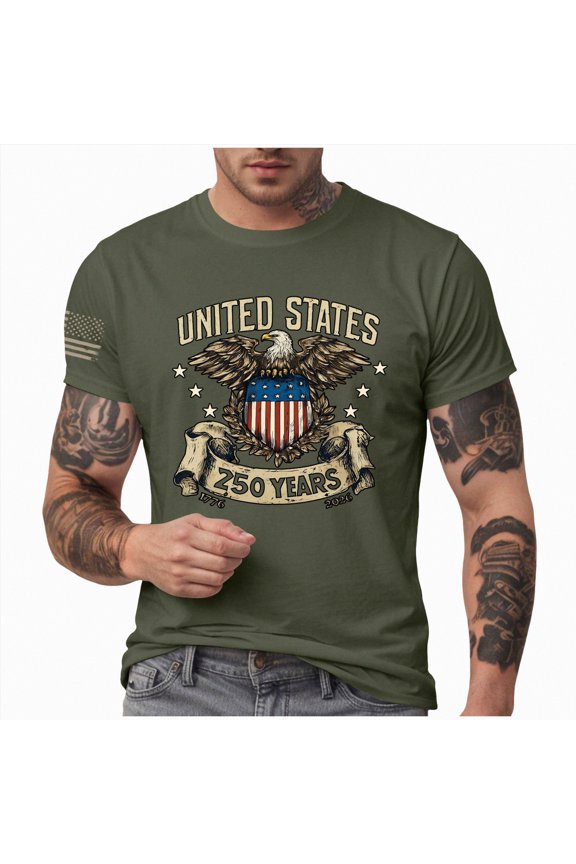 Usa Shirt Men America 250th Anniversary 1776 2026 250 Year Men Women Kids T-Shirt(AG,XL)