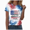 thumbnail image 1 of Leey-World Usa Shirt Women Tie Dye Tops Shirt for Women Casual Top Fashion Short Sleeve T-Shirt Plus Size(Brick Red,2XL), 1 of 7