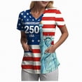 thumbnail image 1 of Leey-World Usa Shirt Women Women's T-Shirts V-Neck Graphic Tees Boho Flowers Shirt Summer Casual Short Sleeve Tops(Blue,3XL), 1 of 6