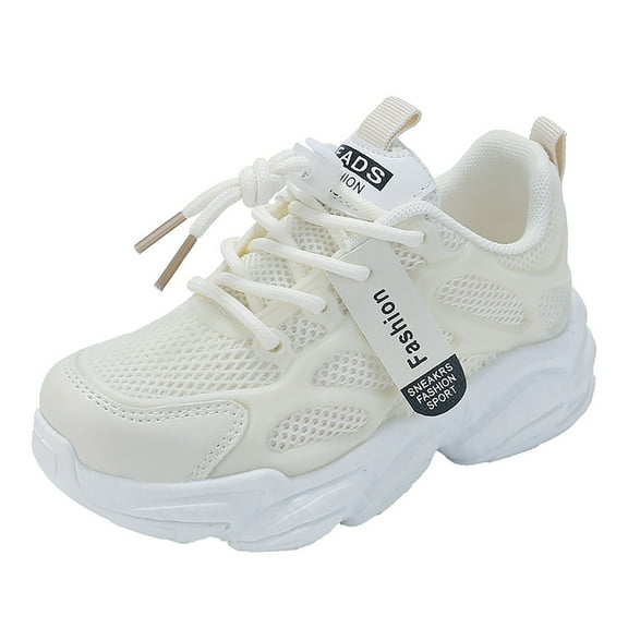 Leey-World Velcro Shoes for Boys Sneakers for Boys and Girls,Toddler Kids Soft Walking Shoes White,11.5