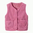 thumbnail image 1 of Leey-World Vests for Girls Vest for Teen Girls Cute Lightweight Fleece Warm Button Down Sleeveless Jacket Youth Fall Winter(Pink,4-5 Years), 1 of 4