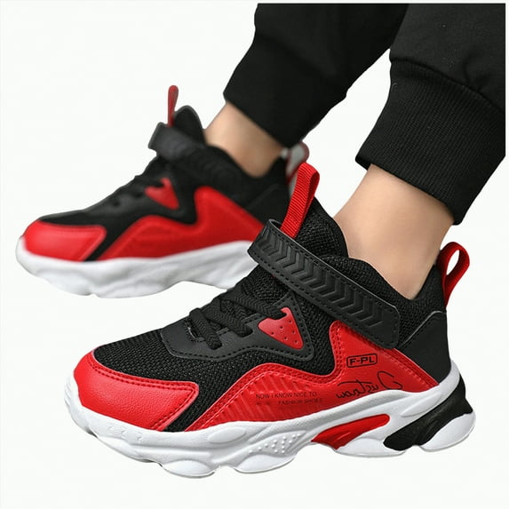 Leey-World Wide Barefoot Shoes Kids Bowling Shoes Zero Drop Lace Up Toddler Shoes Wide Toe Box Minimalist Sneakers for Toddler Little/Big Kids Boy Shoes(Red,3)