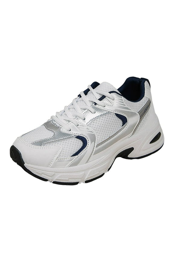 Wide Toe Box Shoes Women Women Platform Sneakers Women’s Slip-On Colorblocked Athletic Sneakers Golf Shoes Women(Blue,36)