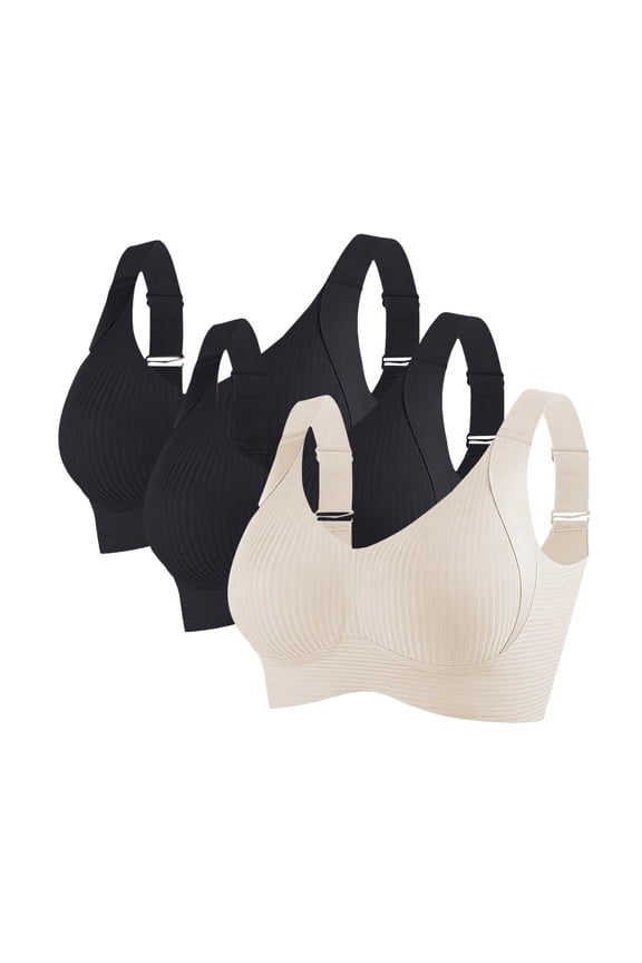 Wireless Bra Seamless Ultra Comfort Bra, Natural Shape, Sleep Bralette Dark Gray,M