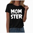 thumbnail image 1 of Leey-World Women Halloween Shirt Funny Momster Halloween Mom Costume Family Matching T-Shirt(Black,L), 1 of 8