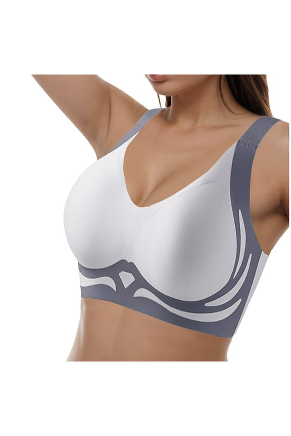Women'S Minimizer Bras Women's Full Figure Beauty Back Smoothing Bra, 4 Way Stretch Fabric Light Blue,L