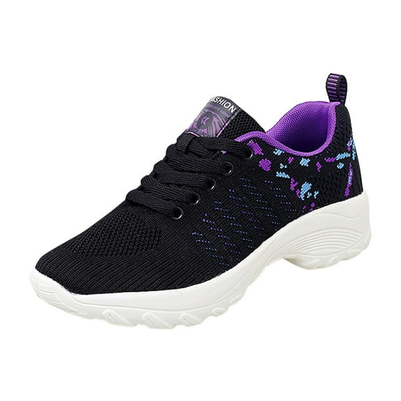 Leey-World Women's Sneaker Cooled Memory Foam Womens Shoes(Dark Purple,6.5)