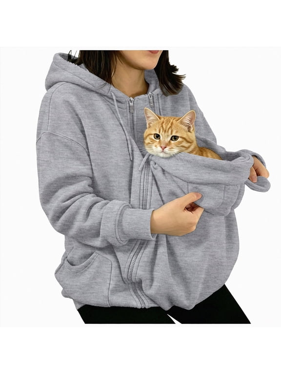 Women's Zip Up 2 in 1 Maternity Ba’by Wearing Hoodie Sweatshirt Jacket(AG,2XL)