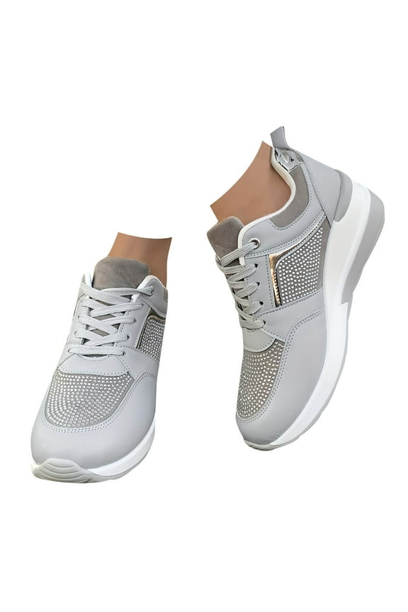 Womens Golf Shoes Women Comfortable Casual Platform Fashion Sneaker(Light Gray,8.5)