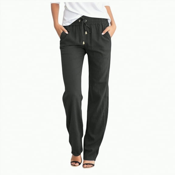 Leey-World Womens Pants Women's Ultra Lux Comfort with Flex Motion Trouser Pant(Black,2XL)