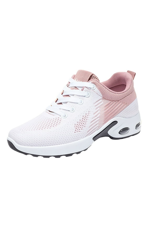 Womens Shoes Women's Platform Casual Lace-Up Sneakers, Medium Width Non Slip Work Shoes Women(Pink,8.5)