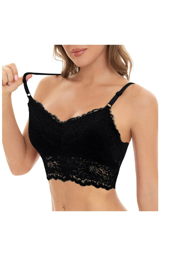 Womens' Sports Bra Longline Wirefree Padded with Medium Support Wireless Bras for Women Black,M