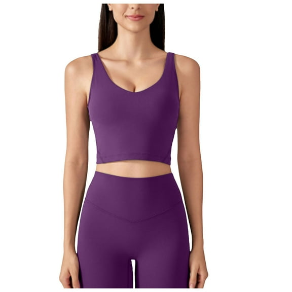 Leey-World Womens Sports Brasmultipack Women's Comfort Front Close Sport Bra with Mesh Straps Purple,M