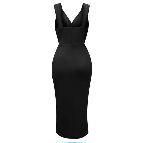 Leey-World Womens Summer Dresses Women's 2025 Summer Casual Short Sleeve Crew Neck Smocked Elastic Waist Tiered Midi Dress Black,XL