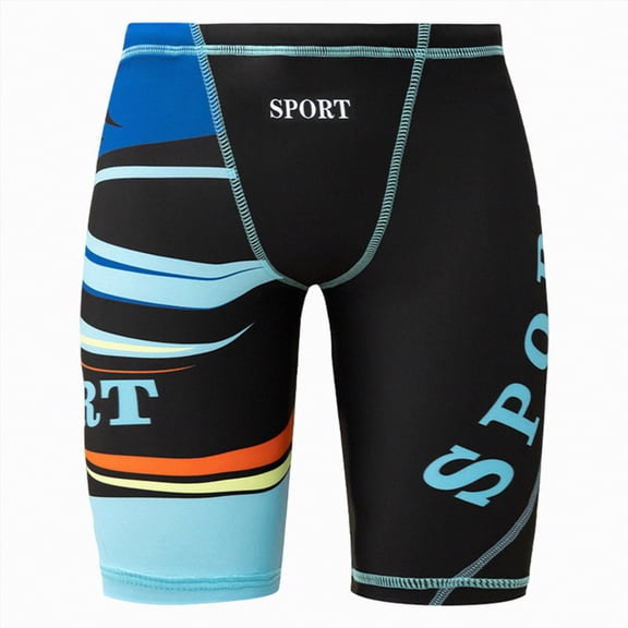 Leey-World Youth Boys Swim Jammers Solid Swimsuit UPF 50+ Sun Pretection Quick Dry Athletic Swimming Shorts(Black,16-17 Years)