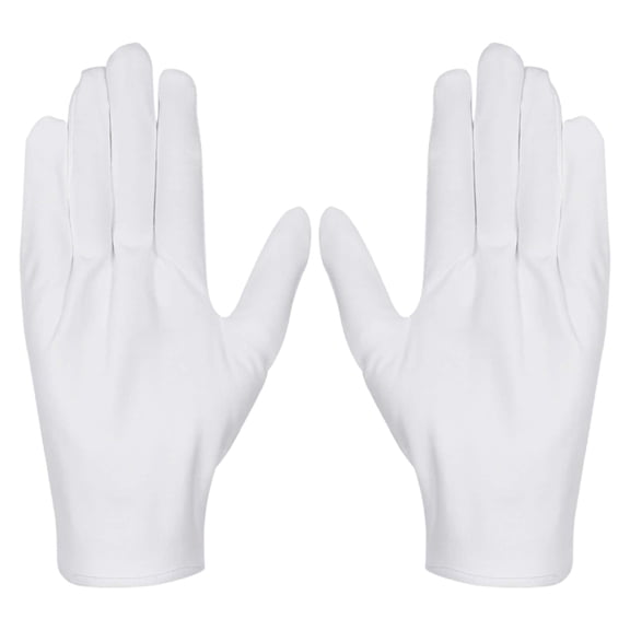 Leeye 12 Pairs White Cotton Work Gloves, Breathable Inspection Gloves for Jewelry Handling Crafts Photography, Soft