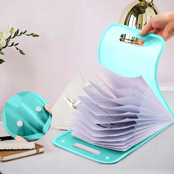 Personal File Rack Leeye 13 Pocket Expanding File Folder, A4 Accordion Document Organizer ...