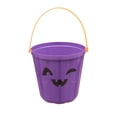 thumbnail image 1 of Leeye 18cm Halloween Pumpkin Candy Bucket, Handheld Trick or Treat Container with Handle, Pumpkin Jar for Candy Storage and Party Favors, Purple, 1 of 8