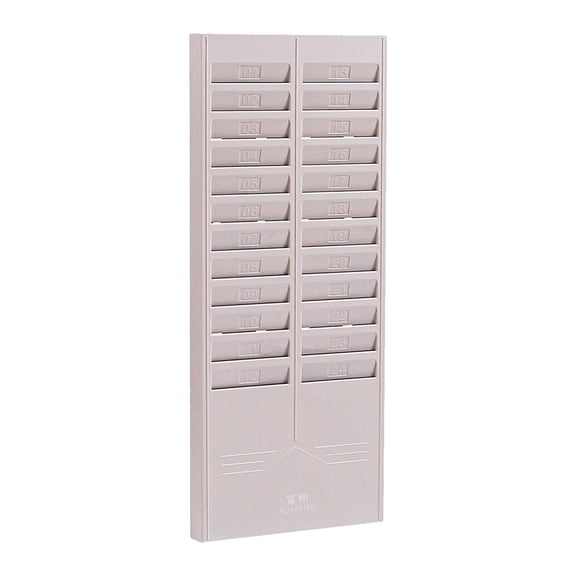 Leeye 24 Slot Attendance Card Holder, Time Card Rack with Wall Mount, Employee Punch Card Organizer for Office Factory, Card File, Light Gray