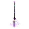 thumbnail image 1 of Leeye 26 Inch Purple LED Light Up Witch Broomstick, Glowing Purple Halloween Broom Prop with Built-in Lights, Battery Operated Witch Broom for Cosplay Costume Party Decor, 1 of 4