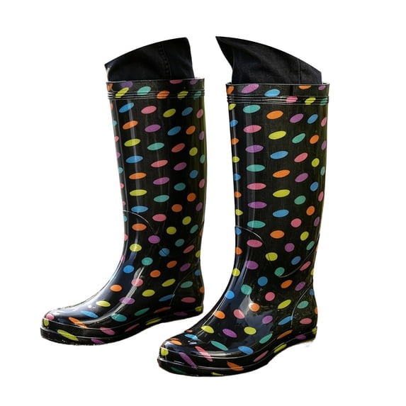 Leeye 39 Size Black Casual Rain Boots Tall Non Ready Slippery Everyday Wet Weather for Outdoor Water