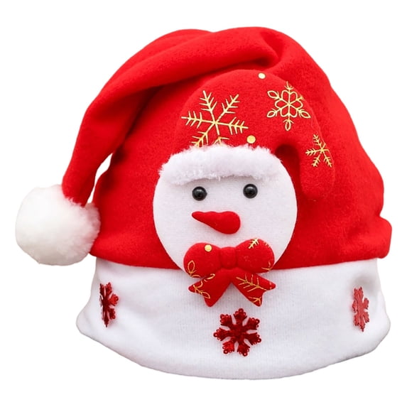 Leeye 3D Christmas Hats Santa Reindeer Bear Snowman Xmas Party Hat Holiday for Adult 40cm 1pc