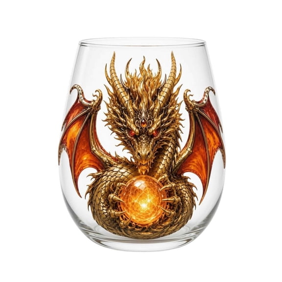 Leeye 3D Dragon Glass Cup - Crystal Orb Drinkware, for Cocktails, Bar, Collectible & Home Use (Style D)