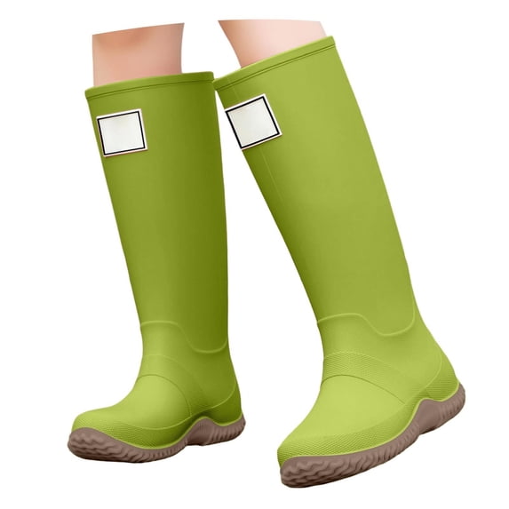 Leeye 42 Size Green Casual Rain Boots Long Non Toe Wet Weather Shine for Outdoor Water Indoor