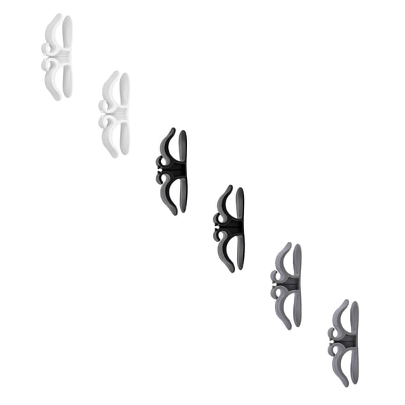 Leeye 6 Pack Cable Management Organizer, Adhesive Wire Holder Clips for Kitchen Appliances, Phone Chargers, PC Cords, Reusable Cable Ties