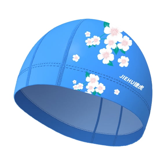 Leeye Adult Oversized PU Coated Swimming Cap Breathable Comfortable Swim Hat for Men Women, Large Size Pool Cap for Training, Blue