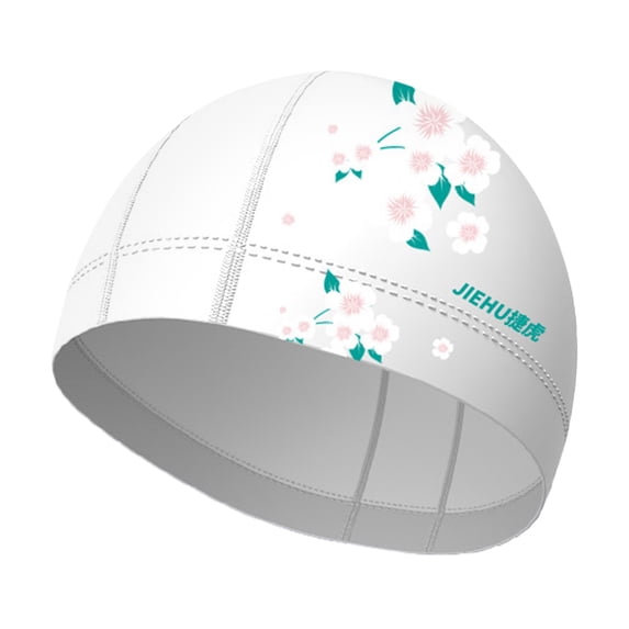 Leeye Adult Oversized PU Coated Swimming Cap Breathable Comfortable Swim Hat for Men Women, Large Size Pool Cap for Training, White