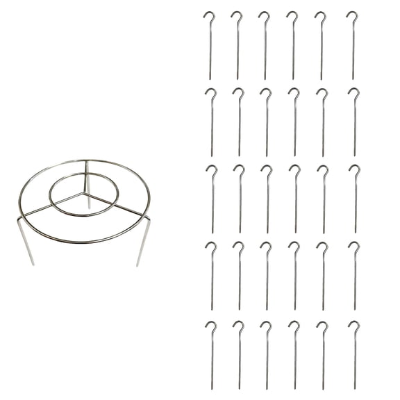 Leeye Air Fryer Skewer Rack with 30 Skewers, Stainless Steel Vertical Kabob Holder, Hanging Roasting Rack for Meat Vegetables, Large Capacity Air Fryer Accessory, Silver