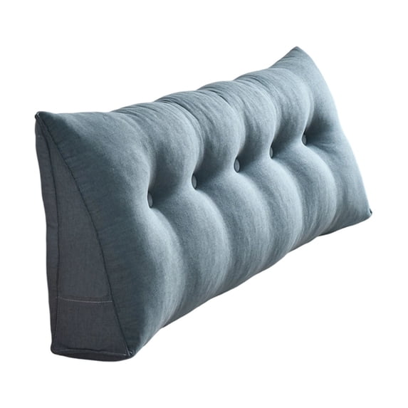 Leeye Back Cushion Large Triangular Headboard Bed Rest Reading Backrest Positioning Support 60x50x20cm Blue for Sofa Couch Bedroom Living Room