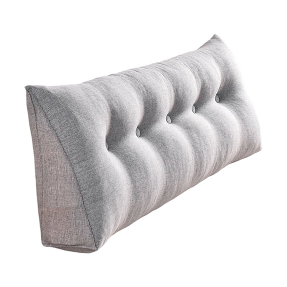 Leeye Back Cushion Large Triangular Headboard Bed Rest Reading Backrest Positioning Support 60x50x20cm Light Gray for Sofa Couch Bedroom Living Room