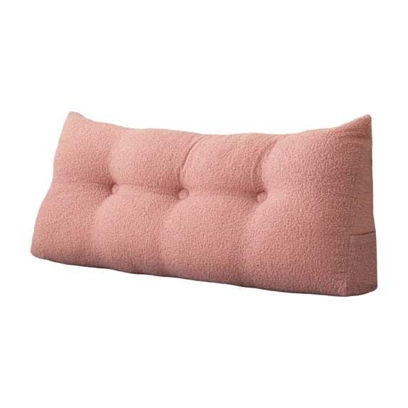 Leeye Back Cushion Large Triangular Headboard Bed Rest Reading Backrest Positioning Support 80x40x12cm Light Pink for Sofa Couch Bedroom Living Room