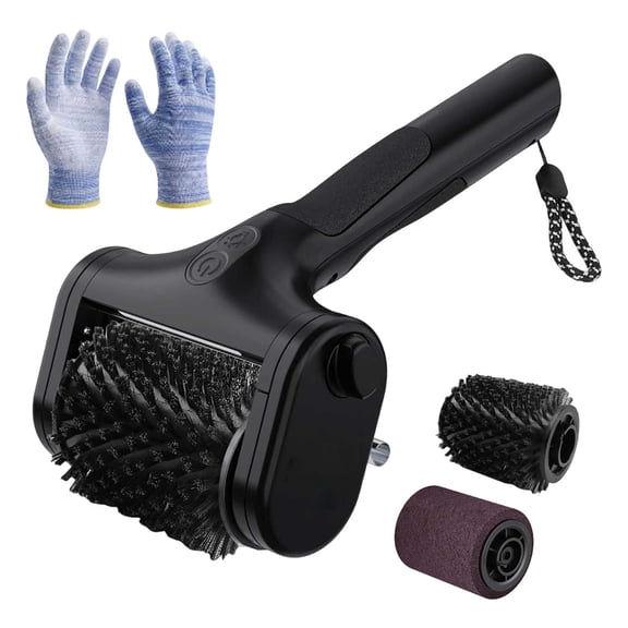 Leeye Barbecue Grill Cleaning Brush Power Scrubber Heavy Duty Scraper Wire Mesh Efficient Removal Kitchen Outdoor Cooking Electric Black ABS 25.4x13.9cm 1pc