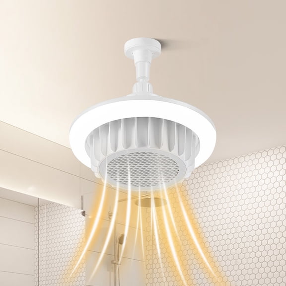 Leeye Bathroom Ceiling Heater Fan Light, 600W PTC Ceramic Wall-Mounted Heater with Remote Control and 5 Speeds, Overheat Protection Indoor Heating Fan for Bathroom Bedroom Kitchen, White