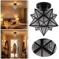 thumbnail image 1 of Leeye Black Star LED Ceiling Light, 3-Color Ambient Fixture with Frosted Cover for Bedroom, 1 of 9