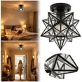 thumbnail image 1 of Leeye Black Star LED Ceiling Light, 3-Color Ambient Fixture with Transparent Cover for Bedroom, 1 of 9