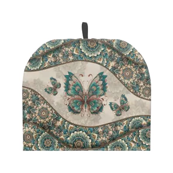 Leeye Bohemia Cover Boho Teapots Cozy Insulated Cozies Home Kitchen Decoration Teapot Warming for Restaurant Green 33x26.5cm 1pc
