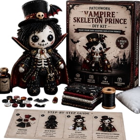 Leeye Cloth Skeleton Vampire DIY Knitting Patchwork Halloween Craft Home for Party Decor