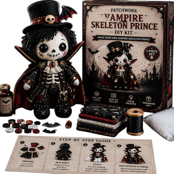 Leeye Cloth Skeleton Vampire DIY Knitting Patchwork Halloween Craft Home for Party Decor
